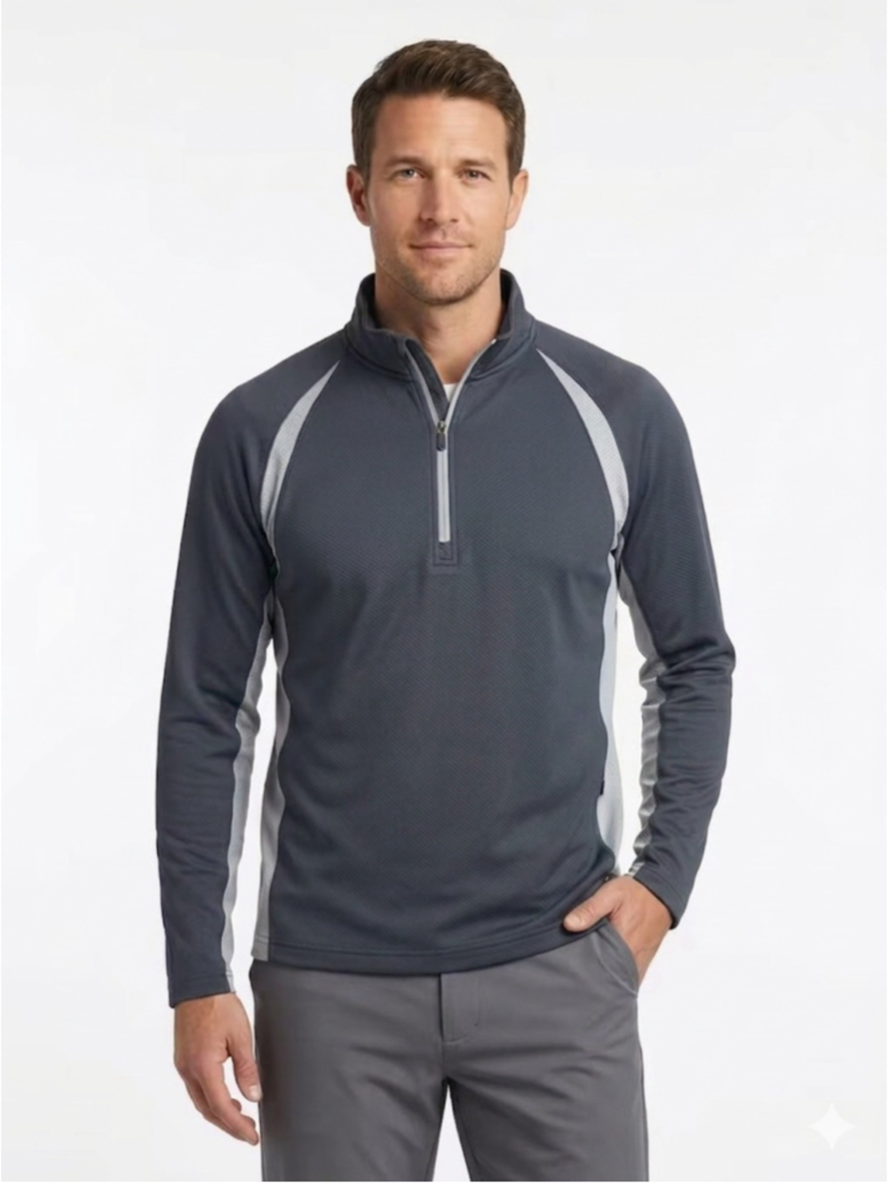 Alo Yoga Men’s Colorblock Performance 1/4 Zip Pullover Jacket Medium - 678